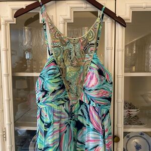 Lilly Pulitzer Lannette Maxi Dress Dancing Lady Size 8